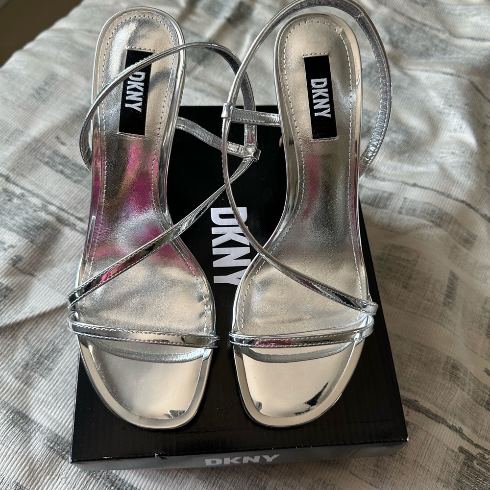 DKNY  Open Toe Fashion Pump Heel Sandal Heeled,  used one time, size 8